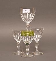 Service à verres en cristal à coupes à côtes plates