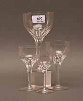 Partie de service à verres en cristal à côtes plates taillées