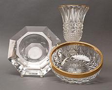 Lot de trois pièces en cristal