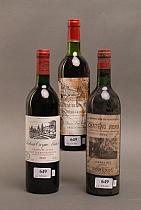 Lot de vins divers : trois bouteilles.